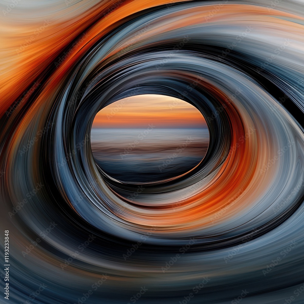 Poster dynamic abstract concentric circles artistic interpretation digital art vibrant environment close-up