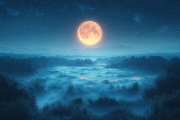 aerial view of a serene savannah at nighttime, capturing tranquil moments under a moonlit sky, blending fantasy and reality into a perfect device wallpaper background