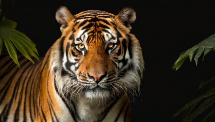 Close-up Portrait of a Cool Fierce Tiger in the Jungle