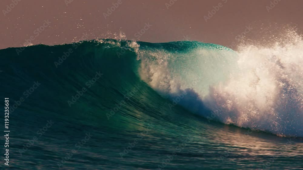 Wall mural Ocean wave rolls and breaks in the Maldives