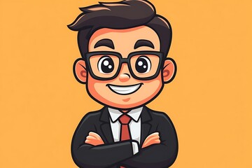 Happy Businessman in Suit with Glasses1