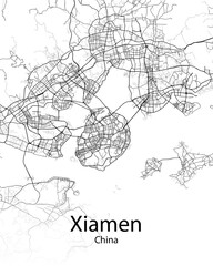 Xiamen China minimalist map