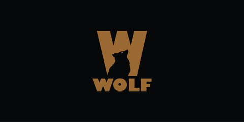 creative W wolf logo with a simple concept