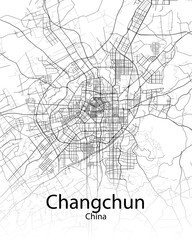 Changchun China minimalist map