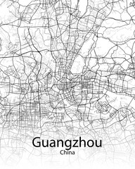 Guangzhou Guangdong China minimalist map