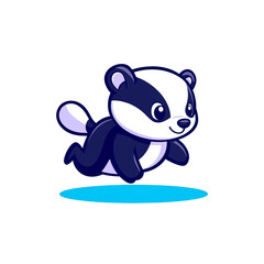 Jumping panda character digital art playful environment cartoon style whimsical concept