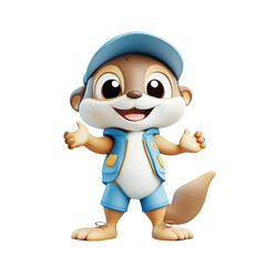 Fototapeta premium Playful cartoon character celebrating adventure fantasy world digital illustration whimsical setting bright perspective