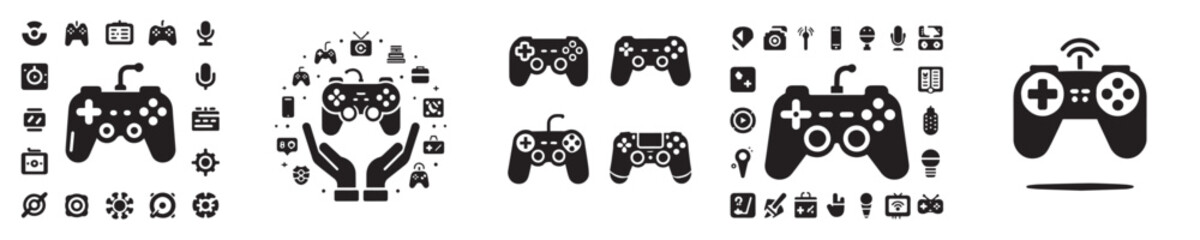vector set of silhouette joystick icons © sarah16blakeyxh2