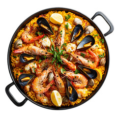 seafood paella isolated die cut