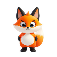 Obraz premium Playful cartoon fox character digital art whimsical style studio setting front view child-friendly design