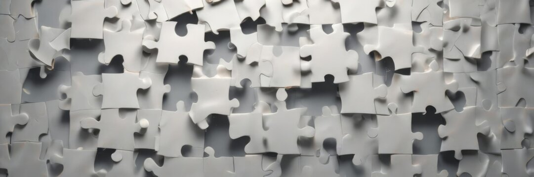 Abstract composition of paper puzzles in mismatched shapes, modern, mismatched