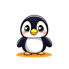 Obraz premium Cute cartoon penguin character digital art whimsical style playful concept for kids
