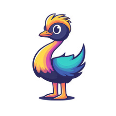 Fototapeta premium Colorful cartoon duck character digital art whimsical style vibrant environment playful concept