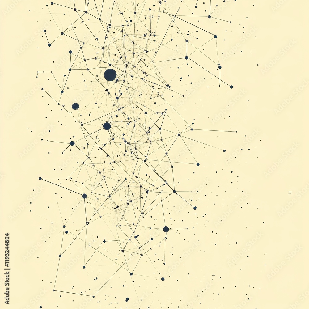 Poster abstract network nodes lines connections design