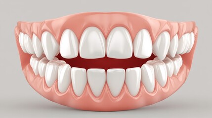 Obraz premium Realistic Dental Model Displaying Human Teeth and Gums Structure