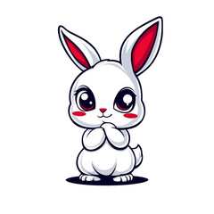 Obraz premium Cute cartoon rabbit character digital art whimsical environment playful design fun concept for kids