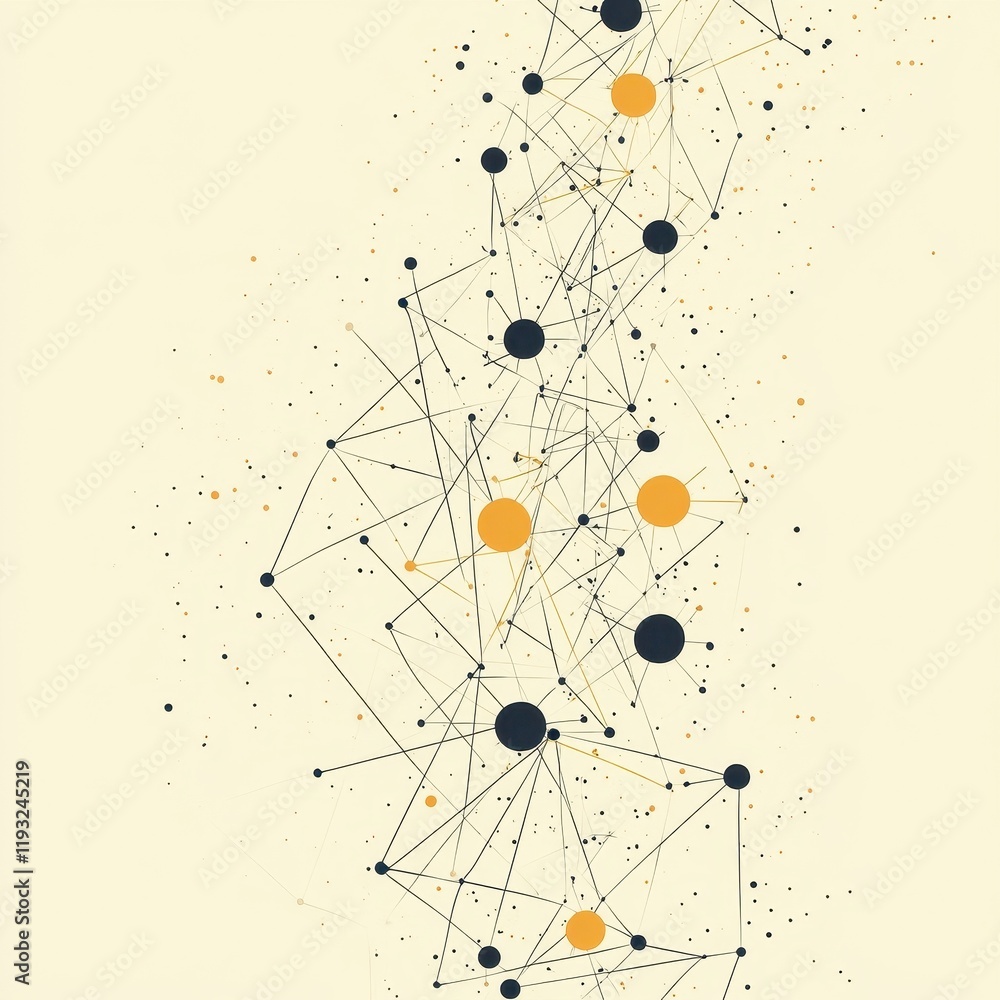 Poster abstract network graphic featuring interconnected nodes