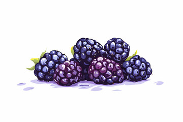 Fresh and Juicy Blackberries Displayed on a Bright White Background