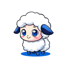 Obraz premium Cute cartoon sheep character digital art playful environment whimsical design adorable perspective