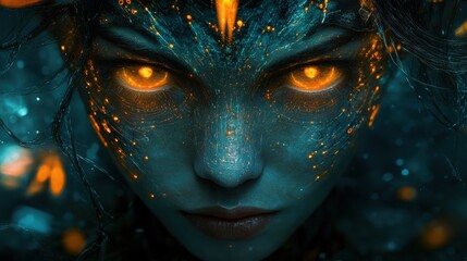 Ethereal Portrait of a Mystical Being with Glowing Features