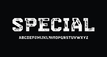 Modern Vintage Grunge Rough Distress Bold Font. Typography urban style alphabet fonts for fashion, sport, movie, logo design, vector illustration
