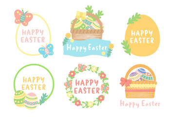 イースター　フレーム　イラスト素材　セット