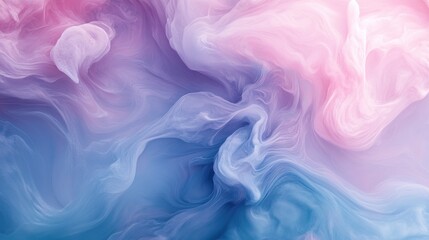 Obraz premium Abstract Swirling Colors in Pastel Shades of Pink and Blue