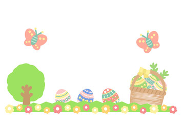 イースター　フレーム　イラスト（文字なし）