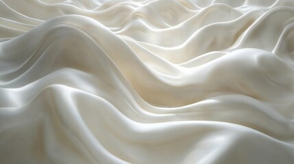 Obraz premium Soft White Silk Fabric Waves Flowing in Elegant Motion