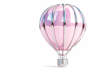 Obraz premium Elegant Pink Hot Air Balloon with Shiny Metallic Frame Design