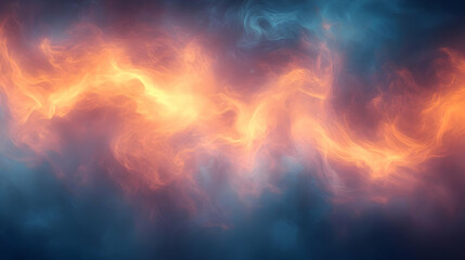 Fiery Nebula in Deep Space: Cosmic Energy and Vibrant Colors