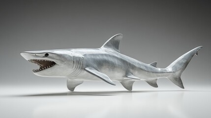 Fototapeta premium Realistic 3D Model of a Shark with Detailed Features and Textures