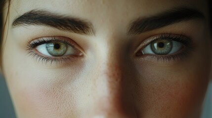 Fototapeta premium A Close-up of a Woman's Face Focusing on Her Eyes