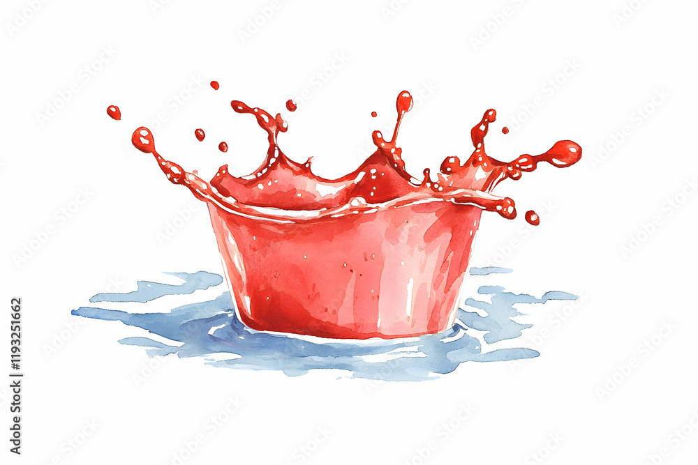 Aufkleber vibrant red splash in water with dynamic droplets and motion effect
