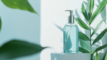 Natural skincare products in a modern green aesthetic