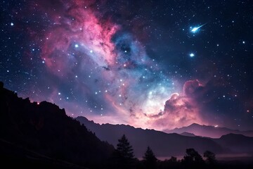 Naklejka premium Colorful Nebula in Deep Space