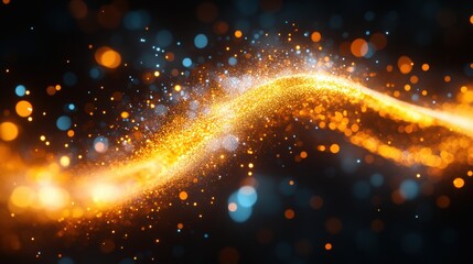 Vibrant Flow of Glowing Particles Creating a Dynamic Background