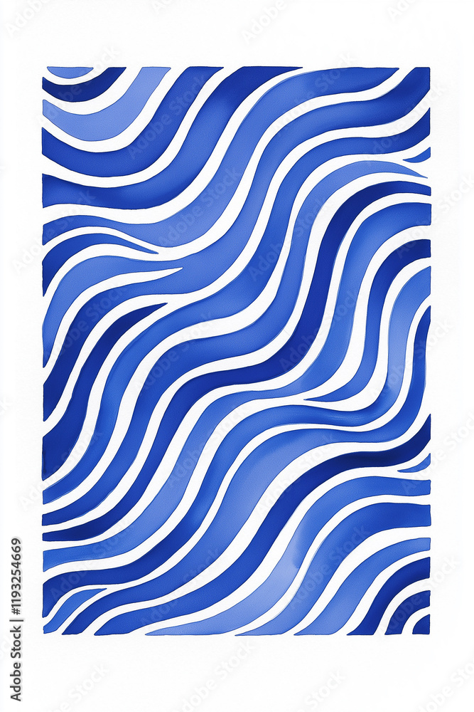 Aufkleber Blue wavy lines creating an abstract modern pattern