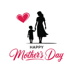 Happy Mothers Day Lettering Design.