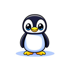 Obraz premium Cute penguin illustration digital art cartoon style playful concept for kids
