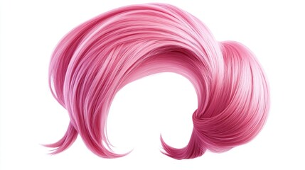 Isolated transparent PNG of a pink wig. s 250 