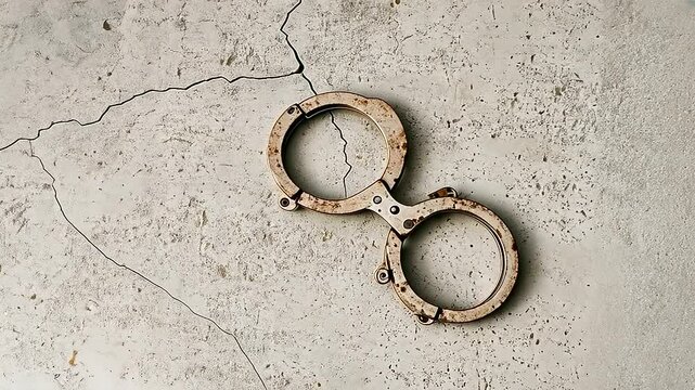 1_Broken Handcuffs on Cracked Concrete Symbolizing Liberation