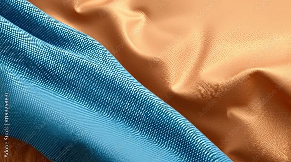 Poster copper texture and denim fabric blend creating a layered visual with browns and muted colors