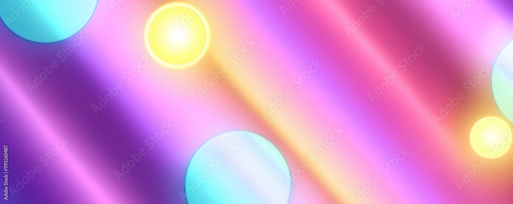Aufkleber Colorful abstract background with glowing circles and light rays creating a dreamlike atmosphere