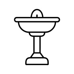 birdbath icon, birdbath line art - simple line art of birdbath, perfect for birdbath logos and icons and themed design