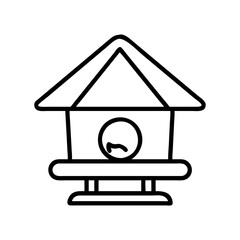 bird feeder icon, bird feeder line art - simple line art of bird feeder, perfect for bird feeder logos and icons and themed design