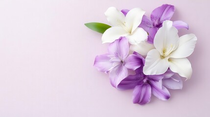 Orchid and lily bouquet in white and purple hues, luxurious and sophisticated, event-ready design.