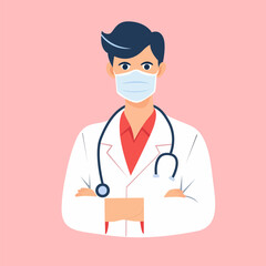 Fototapeta premium Medical Professional in Lab Coat with Stethoscope
