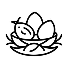 bird nest icon, bird nest line art - simple line art of bird nest, perfect for bird nest logos and icons and themed design