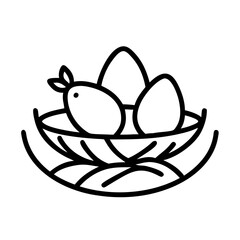 bird nest icon, bird nest line art - simple line art of bird nest, perfect for bird nest logos and icons and themed design